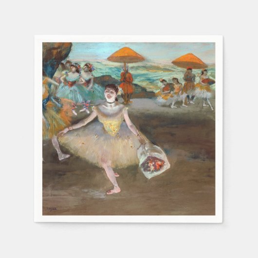 Edgar Degas - Dancer with Boquet, Bowing onステージ スタンダードカクテルナプキン (正面)