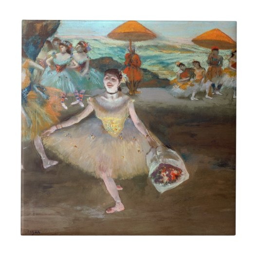 Edgar Degas - Dancer with Boquet, Bowing onステージ タイル (正面)
