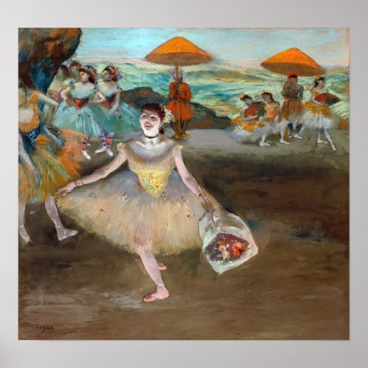 Edgar Degas - Dancer with Boquet, Bowing onステージ ポスター (正面)