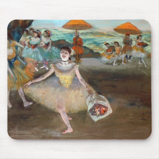 Edgar Degas - Dancer with Boquet, Bowing onステージ マウスパッド (正面)