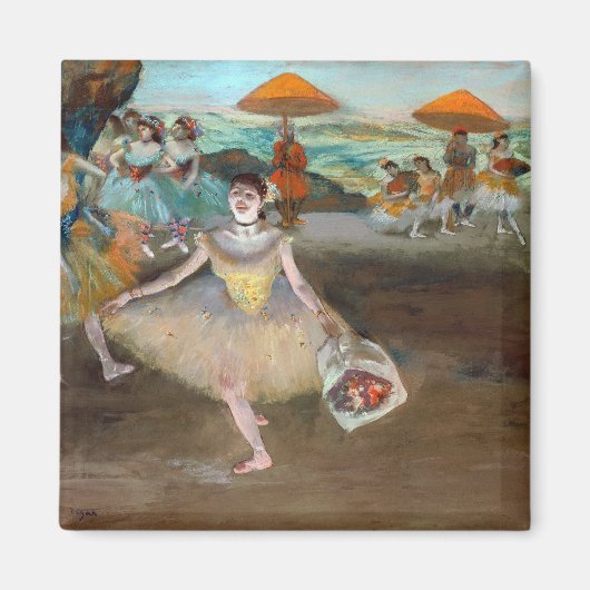Edgar Degas - Dancer with Boquet, Bowing onステージ マグネット (正面)