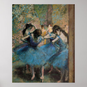 Edgar Degas Dancers in blue, 1890 ポスター