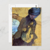 Edgar Degas - Mary Cassattと彼女の犬 ポストカード (正面/裏面)