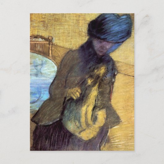 Edgar Degas - Mary Cassattと彼女の犬 ポストカード (正面)