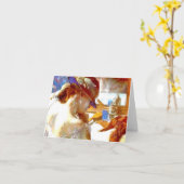 Edgar Degas Note Cardによる「鏡で」 カード (黄色い花)