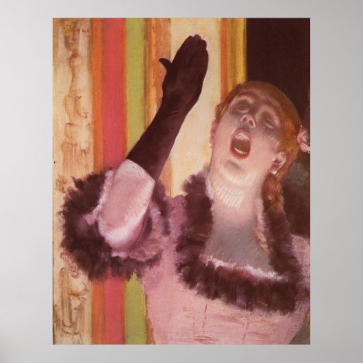 Edgar Degas - Singer with Glove 1878 Woman Flower ポスター (正面)