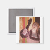 Edgar Degas - Singer with Glove 1878 Woman Flower マグネット (正面/裏面)