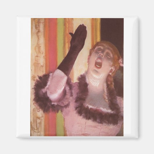 Edgar Degas - Singer with Glove 1878 Woman Flower マグネット (正面)