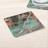 Edgar Degas - Swaying Dancer / Dancer in Green スクエアペーパーコースター (アングル)