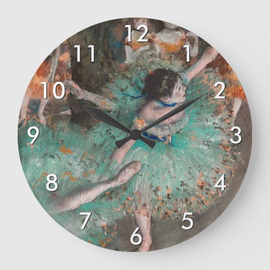 Edgar Degas - Swaying Dancer / Dancer in Green ラージ壁時計 (正面)