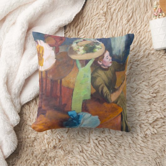 Edgar Degas - The Millinery Shop クッション (ブランケット)
