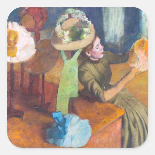 Edgar Degas - The Millinery Shop スクエアシール (正面)