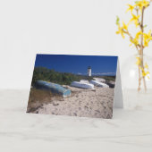 Edgartownの灯台およびボート カード (黄色い花)