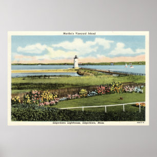 Edgartownの灯台マーサのブドウ園c1925 ポスター