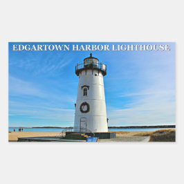 Edgartown Harbor Light house, MAスタンプ 長方形シール