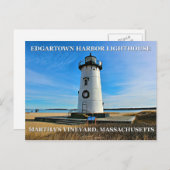 Edgartown Harbor Lighthous, Massachusettsはがき ポストカード (正面/裏面)