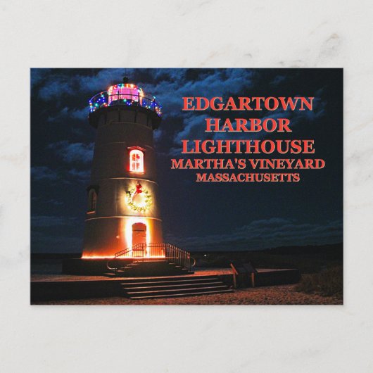 Edgartown Harbor Lighthous, Massachusettsはがき ポストカード (正面)