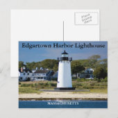 Edgartown Harbor Lighthous, Massachusettsはがき ポストカード (正面/裏面)