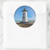 Edgartown Light house, Massachusetts Roundステッカー ラウンドシール (バッグ)