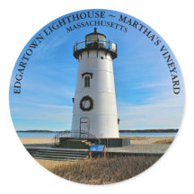 Edgartown Light house, Massachusetts Roundステッカー