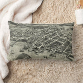 Edgartown MA (1886年)のヴィンテージの絵解き地図 ランバークッション (ブランケット)