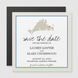 Edgertown Martha's Vineyard Wedding Save the Date マグネット招待状