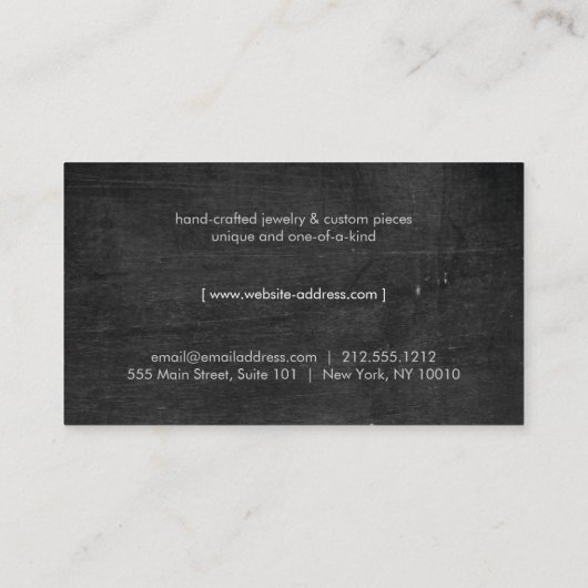 Edgyバラ金ゴールド三角形のロゴを黒い木に 名刺 (裏面)