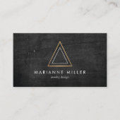 Edgyバラ金ゴールド三角形のロゴを黒い木に 名刺 (正面)