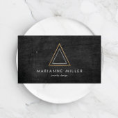 Edgyバラ金ゴールド三角形のロゴを黒い木に 名刺