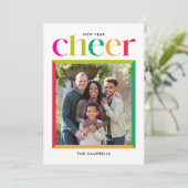 Edgyフレームハッピーニューイヤーホリデーフォトカード シーズンカード (スタンド正面)