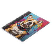 Edgyブルドッグの背グランジ景 ノートブック (左側)