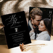 Edgyモダン Hand Shirs書道カップルのシャワー 招待状