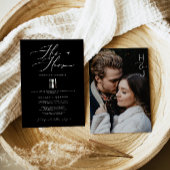 Edgyモダン Hand Shirs書道カップルのシャワー 招待状