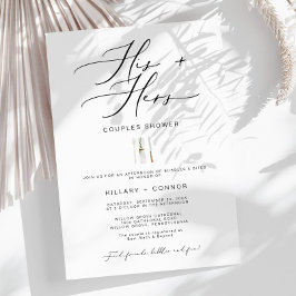 Edgyモダン Hand Shirs書道カップルのシャワー 招待状