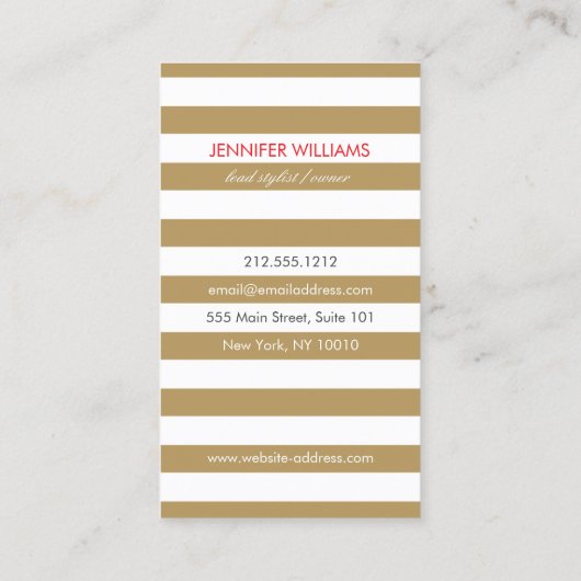 Edgyレトロモダン美容師、サロン、ブロガー 名刺 (裏面)