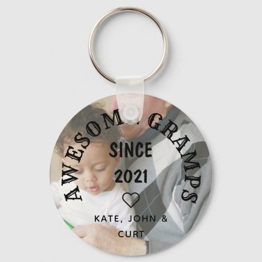 Edgy素晴らし Gramps年写真父の日から キーホルダー (正面)