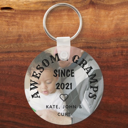 Edgy素晴らし Gramps年写真父の日から キーホルダー (正面)