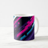 Edgy Abstract Diagonal Geometric Design コーヒーマグカップ (正面右)