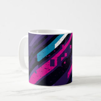 Edgy Abstract Diagonal Geometric Design コーヒーマグカップ