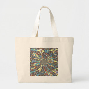 Edgy African Urban ポップ・アートの Art抽象芸術光デザイン ラージトートバッグ