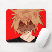 Edgy Anime Boy Aesthetic Mousepad - Red & Black Gr マウスパッド (マウス)