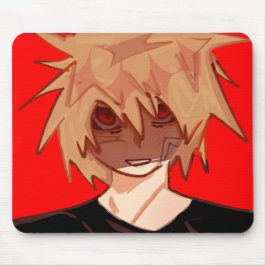 Edgy Anime Boy Aesthetic Mousepad - Red & Black Gr マウスパッド