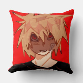 Edgy Anime Boy Grunge Aesthetic  クッション