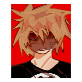 Edgy Anime Boy Grunge Aesthetic  ポスター