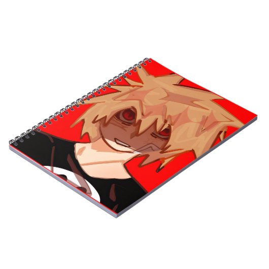 Edgy Anime Boy Grunge Aesthetic Spiral Notebook ノートブック (左側)