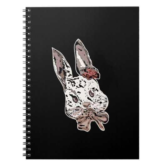 Edgy, artistic rabbit illustration - Unique art ノートブック (正面)