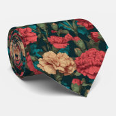 Edgy Birthday Gifts For Boyfriend Carnation Floral ネクタイ (ロール)