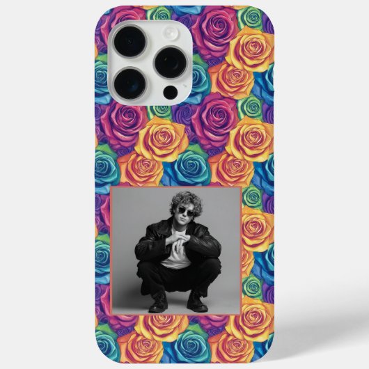 Edgy Birthday Party Rose Flower Photo  Case-Mate iPhoneケース (裏面)