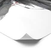 Edgy Crow Skull Gothic Grunge Street Art Poster ポスター (角)