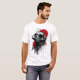 Edgy Crow Skull Gothic Grunge Street Art T-Shirt Tシャツ